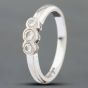Second Hand 18ct White Gold Brilliant Cut Diamond Rubover Three Stone Ring 41381995