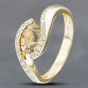 Second Hand 9ct Yellow Gold Smokey Quartz Quartz & Diamond Dress Ring 41382253