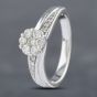 Second Hand 9ct White Gold 0.42ct Brilliant Cut Diamond Twist Cluster Ring 41382475