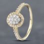 Second Hand 9ct Yellow Gold Brilliant Cut Diamond Oval Cluster Ring 41382485