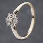 Second Hand 9ct Yellow Gold 0.25ct Brilliant Cut Diamond Cluster Ring 41382572