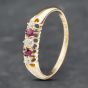 Second Hand 18ct Yellow Gold Ruby & Diamond Half Eternity Ring 41382601