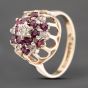 Second Hand 9ct Yellow Gold Ruby & Diamond Round Cluster Ring 41382608