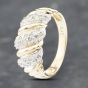 Second Hand 9ct Yellow Gold 0.15ct Diamond Domed Dress Ring 41382656