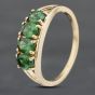 Second Hand 9ct Yellow Gold Tsavorite Green Garnet Four Stone Ring 41382681
