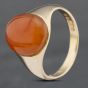 Second Hand Vintage 9ct Yellow Gold Agate Oval Signet Ring 41382691