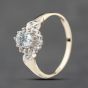Second Hand 9ct Yellow Gold Aquamarine Cluster Ring 41382722
