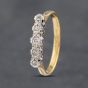 Second Hand Vintage Yellow Gold 0.08ct Brilliant Cut Diamond Platinum Head 5 Stone Half Eternity Ring 41382766