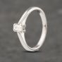 Second Hand 18ct White Gold 0.24ct Emerald Cut ` Diamond Solitaire Ring 41382792