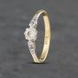 Second Hand Vintage Yellow Gold 0.15ct Brilliant Cut Diamond Shoulder Set Solitaire Ring 41382801