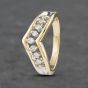 Second Hand 9ct Yellow Gold 0.25ct Brilliant Cut Diamond Nine Stone Half Wishbone Ring 41382820