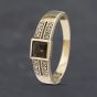 Second Hand 9ct Yellow Gold Smokey Quartz & Diamond Square Dress Ring 41382850