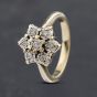 Second Hand 9ct Yellow Gold 0.20ct Brilliant Cut Diamond Flower Cluster Ring 41382854