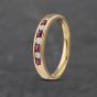 Second Hand 18ct Yellow Gold Ruby & Diamond Half Eternity Ring 41382872