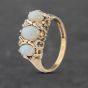 Second Hand Vintage 9ct Yellow Gold Opal & Diamond Seven Stone Ring 41382883