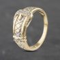 Second Hand 9ct Yellow Gold Diamond Patterned Buckle Ring 41382893