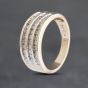 Second Hand 9ct Yellow Gold 0.50ct Brilliant Cut Diamond Three Row Ring 41382900