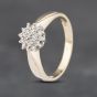 Second Hand 9ct Yellow Gold 0.10ct Diamond Cluster Ring 41382925
