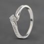 Second Hand 9ct White Gold 0.25ct Brilliant Cut Diamond Twist Shoulder Set Solitaire Ring 41382955