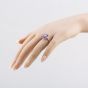 Second Hand 9ct White Gold Amethyst & 0.03ct Diamond Dress Ring 41382968