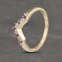 Second Hand 9ct Yellow Gold Ruby & Diamond Wishbone Ring 41382984