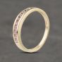 Second Hand 9ct Yellow Gold Pink Topaz Half Eternity Ring 41382993