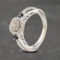 Second Hand 9ct White Gold Sapphire & 0.33ct Diamond Halo Cluster Ring 41383042