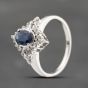 Second Hand 9ct White Gold Sapphire & 0.25ct Diamond Cluster Ring 41383043