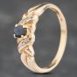 Second Hand 9ct Yellow Gold Sapphire & 0.01ct Brilliant Cut Diamond Dress Ring 41383069