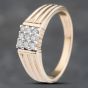 Second Hand 9ct Yellow Gold 0.18ct Brilliant Cut Diamond Nine Stone Cluster Ring 41383111