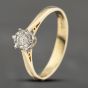 Second Hand 18ct Yellow Gold 0.10ct Brilliant Cut Diamond Solitaire Ring 41383125