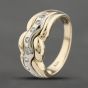 Second Hand 9ct Two Colour Gold 0.16ct Brilliant Cut Diamond Dress Ring 41383130