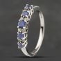 Second Hand 9ct White Gold Tanzanite & Diamond Half Eternity Ring 41383134