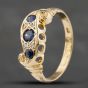 Second Hand Vintage 18ct Yellow Gold Sapphire & Sythetic Sapphire And Garnet Top Doublet Dress Ring 41383161