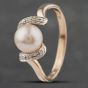 Second Hand 9ct Rose Gold Cultured Pearl & 0.04ct Diamond Dress Ring 41383163