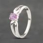 Second Hand 9ct White Gold Pink Sapphire Dress Ring 41383196