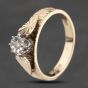 Second Hand 9ct Yellow Gold 0.02ct Diamond Solitaire Ring 41383222