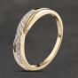 Second Hand 9ct Yellow Gold 0.10ct Diamond Half Eternity Ring 41383244