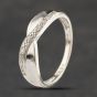Second Hand 9ct White Gold 0.05ct Diamond Crossover Ring 41383248