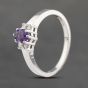 Second Hand 18ct White Gold Amethyst & 0.08ct Diamond Five Stone Ring 41383280