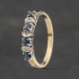 Second Hand 9ct Yellow Gold Sapphire & Diamond Half Eternity Ring 41383301