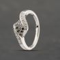 Second Hand 9ct White Gold 0.25ct Black & White Diamond Set Dress Ring 41383352