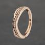 Second Hand 9ct Rose Gold 0.20ct Brilliant Cut Diamond Shaped Two Row Ring 41383373