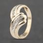 Second Hand 9ct Two Colour Gold 0.09ct Diamond Set Half Wishbone Ring 41383411