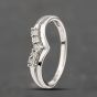Second Hand 9ct White Gold 0.05ct Diamond Half Wishbone Ring 41383413