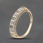 Second Hand 9ct Yellow Gold Lolite & 0.02ct Diamond Half Eternity Ring 41383414