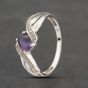 Second Hand 9ct White Gold Amethyst & Diamond Dress Ring 41383415