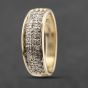 Second Hand 9ct Yellow Gold 0.25ct Diamond Pave Style Band Ring 41383458
