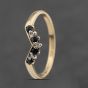 Second Hand 9ct Yellow Gold Sapphire & Diamond Half Wishbone Ring 41383463