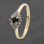 Second Hand 9ct Yellow Gold Sapphire & Diamond Cluster Ring 41383467